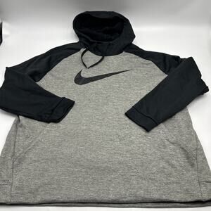 Nike Therma Swoosh Pullover Hoodie Grey Heather Black Men’s Size 4XL 931991-063